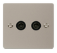 Scolmore FPPN066BK Define Pearl Nickel Flat Plate Double Coaxial Socket  Scolmore - Sparks Warehouse