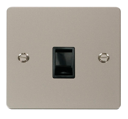 Scolmore FPPN115BK Define Pearl Nickel Flat Plate Single Rj11 Telephone Socket  Scolmore - Sparks Warehouse