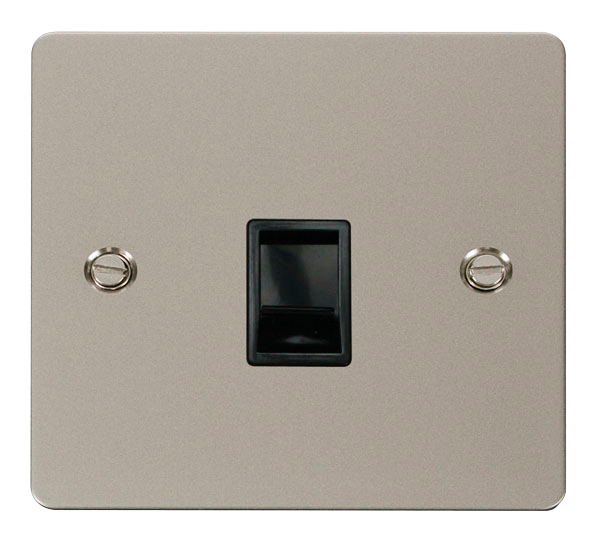 Scolmore FPPN115BK Define Pearl Nickel Flat Plate Single Rj11 Telephone Socket  Scolmore - Sparks Warehouse