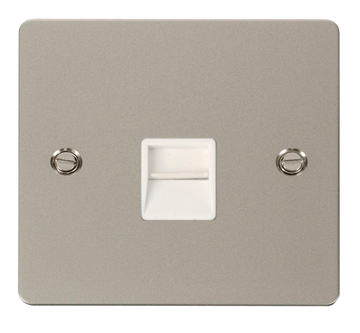 Scolmore FPPN120WH Define Pearl Nickel Flat Pl Sgl Tel. Mas  Scolmore - Sparks Warehouse