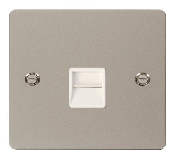 Scolmore FPPN120WH Define Pearl Nickel Flat Pl Sgl Tel. Mas  Scolmore - Sparks Warehouse