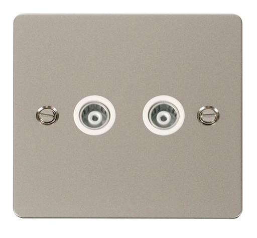 Scolmore FPPN159WH Define Pearl Nickel Flat Pl 2g Isol.coax  Scolmore - Sparks Warehouse