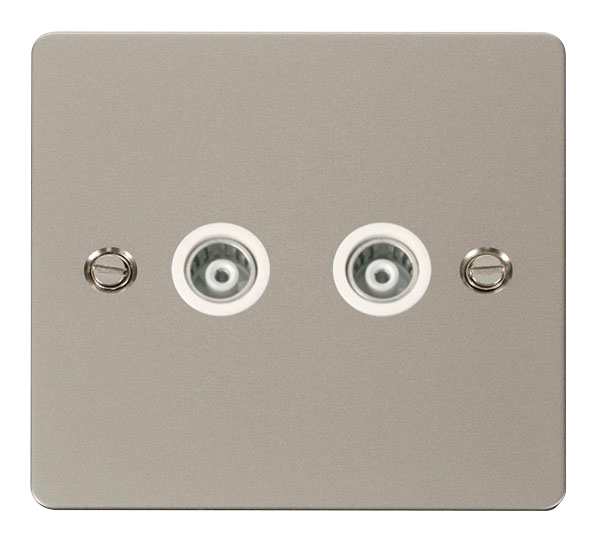 Scolmore FPPN159WH Define Pearl Nickel Flat Pl 2g Isol.coax  Scolmore - Sparks Warehouse