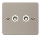 Scolmore FPPN159WH Define Pearl Nickel Flat Pl 2g Isol.coax  Scolmore - Sparks Warehouse