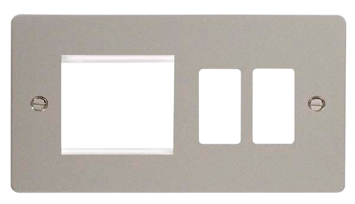 Scolmore FPPN31102 Gridpro Define - Frontplates - Pearl Nickel Fppn 2+2 Combi Plate  Scolmore - Sparks Warehouse