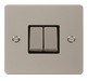 Scolmore FPPN412BK Define Pearl Nickel Flat Plate Ingot 10a 2gang 2way Switch  Scolmore - Sparks Warehouse