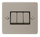 Scolmore FPPN413BK Define Pearl Nickel Flat Plate Ingot 10a 3gang 2way Switch  Scolmore - Sparks Warehouse