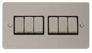 Scolmore FPPN416BK Define Pearl Nickel Flat Plate Ingot 10a 6gang 2way Switch  Scolmore - Sparks Warehouse