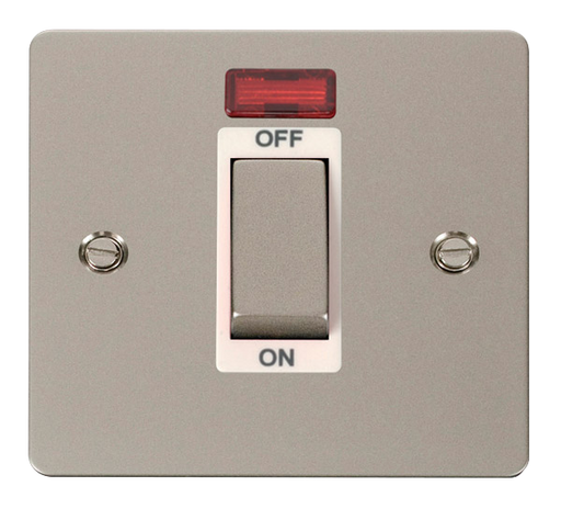 Scolmore FPPN501WH Define Pearl Nickel Ingot 1g 45a Dp Switch Neon Wh  Scolmore - Sparks Warehouse