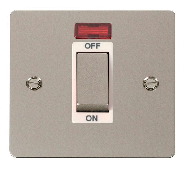 Scolmore FPPN501WH Define Pearl Nickel Ingot 1g 45a Dp Switch Neon Wh  Scolmore - Sparks Warehouse