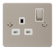 Scolmore FPPN535WH Define Pearl Nickel Flat Pl Ingot 1gang 13a Dp Switched Skt  Scolmore - Sparks Warehouse