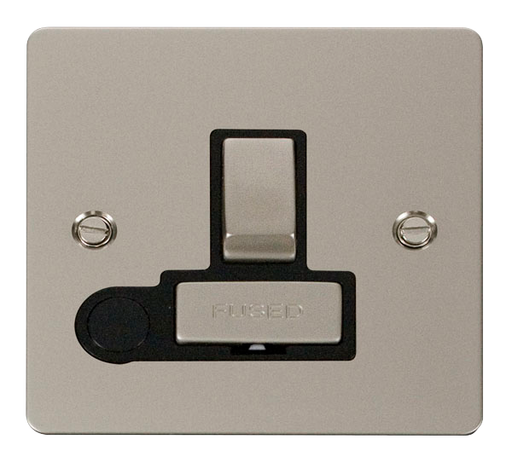 Scolmore FPPN551BK Define Pearl Nickel Flat Plate Ingot 13a Switched Spur+f/o  Scolmore - Sparks Warehouse