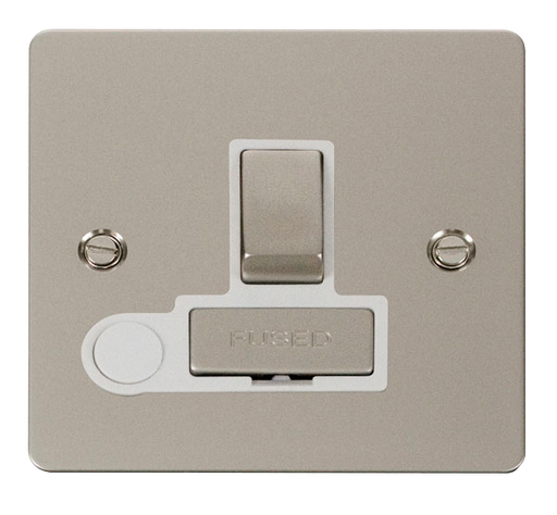 Scolmore FPPN551WH Define Pearl Nickel Flat Plate Ingot 13a Switched Spur+f/o  Scolmore - Sparks Warehouse