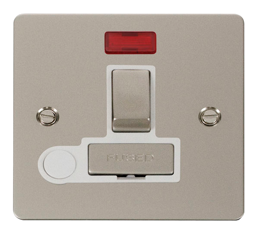 Scolmore FPPN552WH Define Pearl Nickel Flat Plate Ingot 13a Switch Spur+f/o+neo  Scolmore - Sparks Warehouse