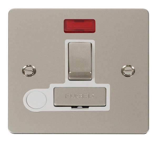 Scolmore FPPN552WH Define Pearl Nickel Flat Plate Ingot 13a Switch Spur+f/o+neo  Scolmore - Sparks Warehouse