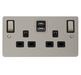 Scolmore FPPN586BK Define Pearl Nickel 2g 13a Sw Skt 4.2a A&c Usb Ingot Fppn Bk  Scolmore - Sparks Warehouse