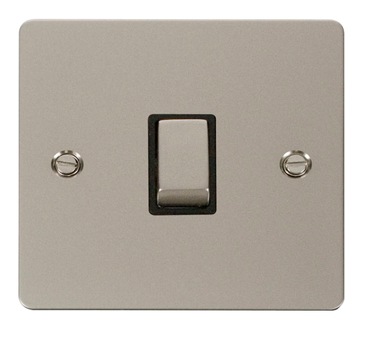 Scolmore FPPN722BK Define Pearl Nickel Flat Plate Ingot 20a 1gang Dp Sw W/o F/o  Scolmore - Sparks Warehouse