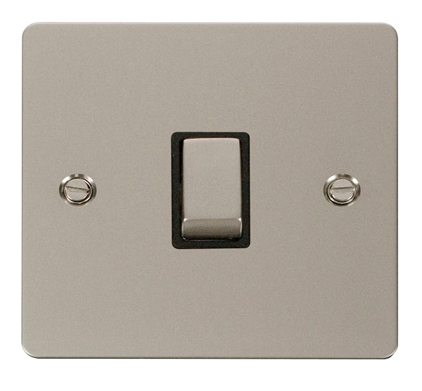 Scolmore FPPN722BK Define Pearl Nickel Flat Plate Ingot 20a 1gang Dp Sw W/o F/o  Scolmore - Sparks Warehouse