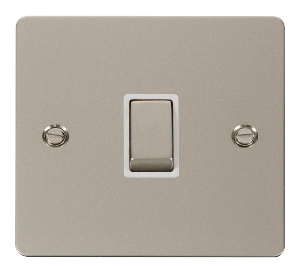 Scolmore FPPN722WH Define Pearl Nickel Flat Plate Ingot 20a 1gang Dp Sw W/o F/o  Scolmore - Sparks Warehouse