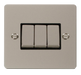 Scolmore FPPNBK-SMART3 - 1G Plate 3 Apertures Supplied With 3 x 10AX 2 Way Ingot Retractive Switch Modules - Black Define Scolmore - Sparks Warehouse