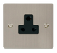 Scolmore FPSS038BK Define Stainless Steel Flat Plate 5a Round Pin Socket Outlet  Scolmore - Sparks Warehouse