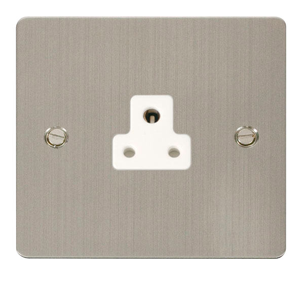 Scolmore FPSS039WH Define Stainless Steel Flat Plate 2a Round Pin Socket Outlet  Scolmore - Sparks Warehouse