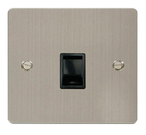 Scolmore FPSS115BK Define Stainless Steel Flat Plate Single Rj11 Telephone Socket  Scolmore - Sparks Warehouse