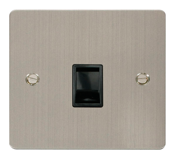 Scolmore FPSS115BK Define Stainless Steel Flat Plate Single Rj11 Telephone Socket  Scolmore - Sparks Warehouse