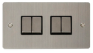 Scolmore FPSS414BK Define Stainless Steel Flat Plate Ingot 10a 4gang 2way Switch  Scolmore - Sparks Warehouse