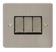 Scolmore FPSSBK-SMART3 - 1G Plate 3 Apertures Supplied With 3 x 10AX 2 Way Ingot Retractive Switch Modules - Black Define Scolmore - Sparks Warehouse