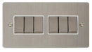 Scolmore FPSSWH-SMART6 - 2G Plate 2 x 3 Apertures Supplied With 6 x 10AX 2 Way Ingot Retractive Switch Modules - White Define Scolmore - Sparks Warehouse