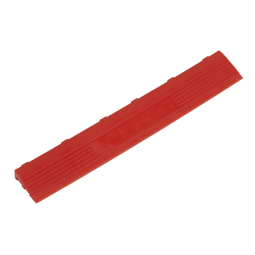 Sealey - FT3ERF Polypropylene Floor Tile Edge 400 x 60mm Red Female - Pack of 6 Storage & Workstations Sealey - Sparks Warehouse