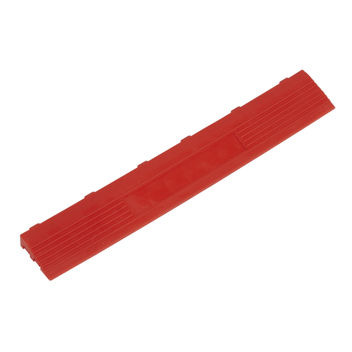 Sealey - FT3ERF Polypropylene Floor Tile Edge 400 x 60mm Red Female - Pack of 6 Storage & Workstations Sealey - Sparks Warehouse