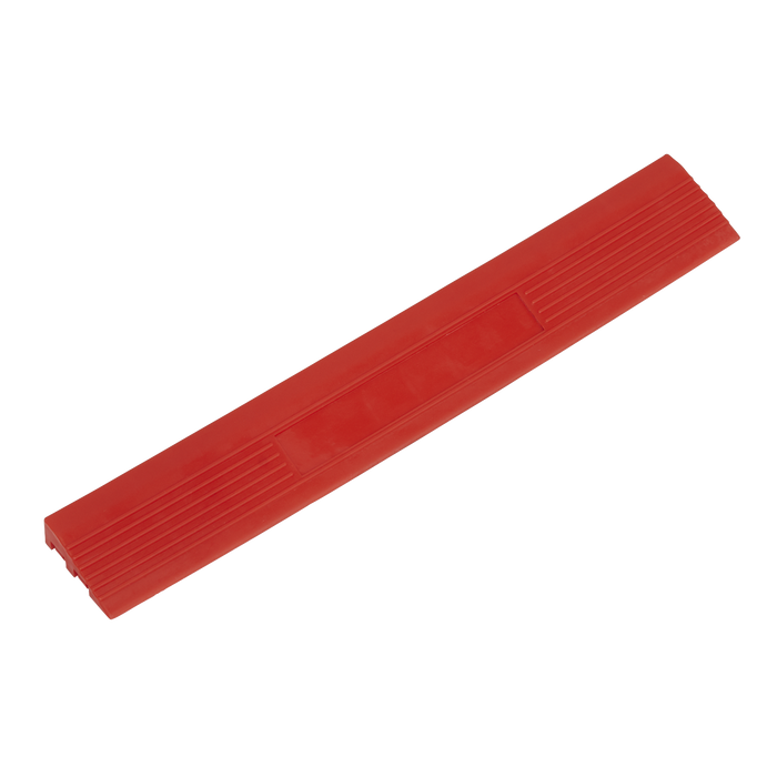 Sealey - FT3ERM Polypropylene Floor Tile Edge 400 x 60mm Red Male - Pack of 6 Storage & Workstations Sealey - Sparks Warehouse