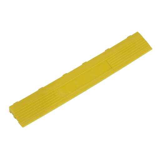 Sealey - FT3EYF Polypropylene Floor Tile Edge 400 x 60mm Yellow Female - Pack of 6 Storage & Workstations Sealey - Sparks Warehouse