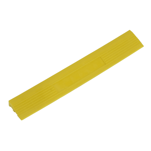 Sealey - FT3EYM Polypropylene Floor Tile Edge 400 x 60mm Yellow Male - Pack of 6 Storage & Workstations Sealey - Sparks Warehouse