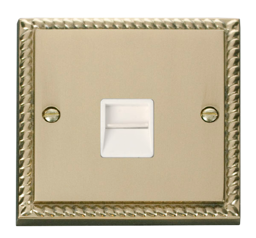 Scolmore GCBR125WH - Single Telephone Socket Outlet Secondary - White Deco Scolmore - Sparks Warehouse