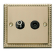 Scolmore GCBR157BK - 1 Gang Satellite + Isolated Coaxial Socket Outlet - Black Deco Scolmore - Sparks Warehouse