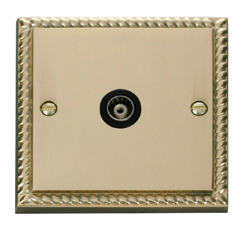 Scolmore GCBR158BK - Single Isolated Coaxial Socket Outlet - Black Deco Scolmore - Sparks Warehouse