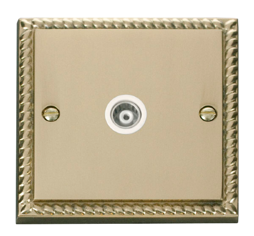 Scolmore GCBR158WH - Single Isolated Coaxial Socket Outlet - White Deco Scolmore - Sparks Warehouse