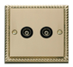 Scolmore GCBR159BK - Twin Isolated Coaxial Socket Outlet - Black Deco Scolmore - Sparks Warehouse