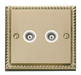 Scolmore GCBR159WH - Twin Isolated Coaxial Socket Outlet - White Deco Scolmore - Sparks Warehouse