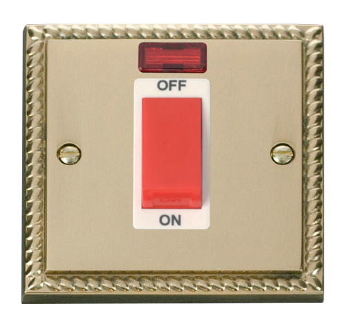 Scolmore GCBR201WH - 1 Gang 45A DP Switch With Neon - White Deco Scolmore - Sparks Warehouse