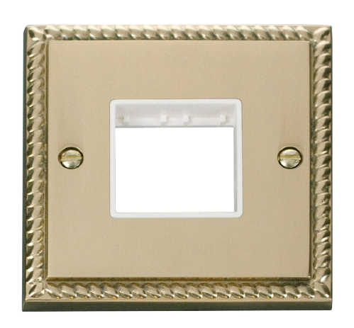 Scolmore GCBR402WH - 1 Gang Plate Twin Aperture - White Deco Scolmore - Sparks Warehouse