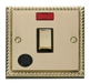 Scolmore GCBR523BK - 20A 1 Gang DP ‘Ingot’ Switch With Flex Outlet And Neon - Black Deco Scolmore - Sparks Warehouse