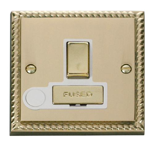 Scolmore GCBR551WH - 13A Fused ‘Ingot’ Switched Connection Unit With Flex Outlet - White Deco Scolmore - Sparks Warehouse