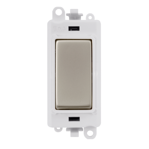 Scolmore GM2004PWPN -  20AX 2 Way Retractive Switch Module - White - Pearl Nickel GridPro Scolmore - Sparks Warehouse