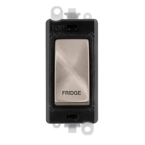 Scolmore GM2018BKBS-FD Gridpro Modules - Double Pole Switch - Printed Legend 20a Dp Switch Bk Bs "fridge"  Scolmore - Sparks Warehouse