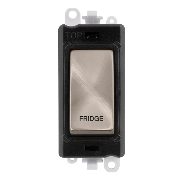 Scolmore GM2018BKBS-FD Gridpro Modules - Double Pole Switch - Printed Legend 20a Dp Switch Bk Bs "fridge"  Scolmore - Sparks Warehouse