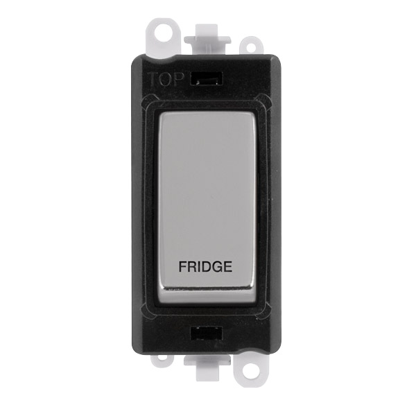 Scolmore GM2018BKCH-FD Gridpro Modules - Double Pole Switch - Printed Legend 20a Dp Switch Bk Ch "fridge"  Scolmore - Sparks Warehouse